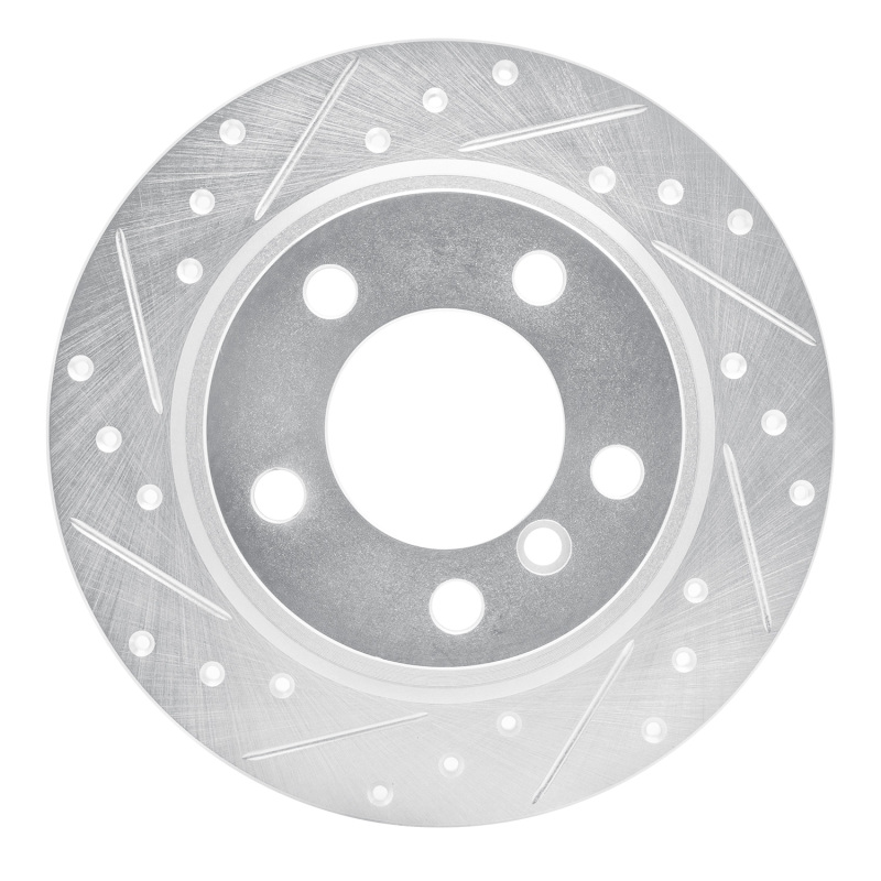Mini Cooper Paceman Brake Rotor (1) - Rear Left - R1 Concepts - Drilled & Slotted - Silver - `11-`16